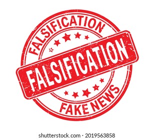 FALSIFICATION. An impression of a seal or stamp with scuffs. Grunge style. Flat design