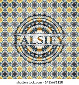 Falsify arabesque badge. arabic decoration.