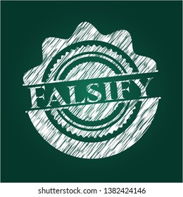 Falsify chalk emblem. Vector Illustration. Detailed.