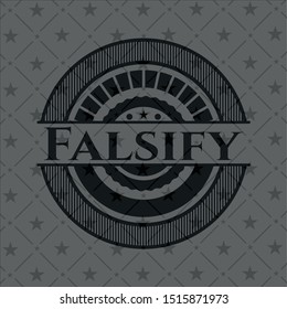 Falsify dark emblem. Retro. Vector Illustration. Detailed.