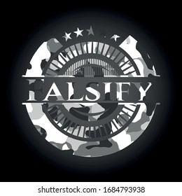 Falsify on grey camouflage texture