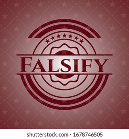 Falsify red emblem. Vector Illustration. Detailed.