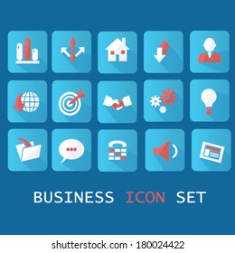 Falt Icon Set for Business 