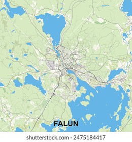 Falun, Sweden map poster art