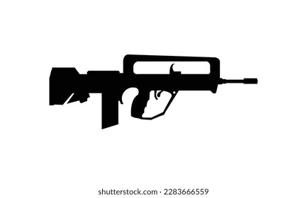 Famas assault automatic rifle vector icon