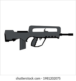 famas gun assault riffle vector design