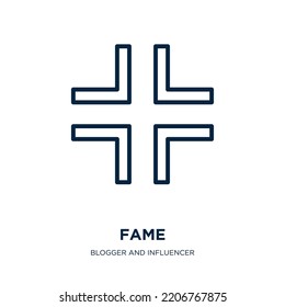 fame icon from blogger and influencer collection. Thin linear fame, movie, cinema outline icon isolated on white background. Line vector fame sign, symbol for web and mobile