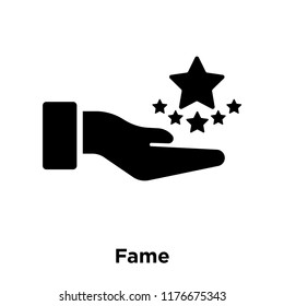 Fame icon vector isolated on white background, logo concept of Fame sign on transparent background, filled black symbol