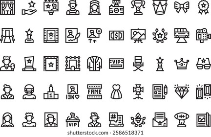 Fame icons High-Quality Vector Icons Collection with Editable Stroke. Ideal for Professional and Creative Projects.