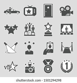 Fame Icons. Sticker Design. Vector Illustration.