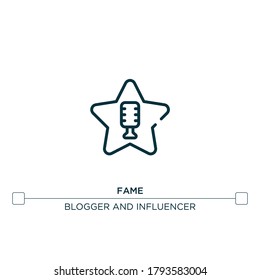 fame vector line icon. Simple element illustration. fame outline icon from blogger and influencer concept. Can be used for web and mobile
