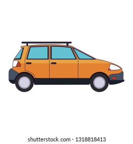 Familiar car vehicle sideview blue lines