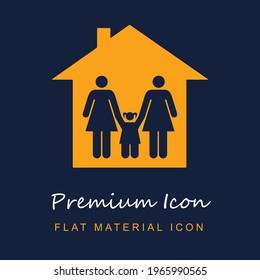 Familiar Female Group Of Three In Their Home premium material ui ux isolated vector icon in navy blue and orange colors