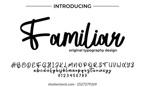 Familiar Font Stylish brush painted an uppercase vector letters, alphabet, typeface