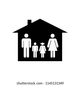 Familiar group of four in a house icon vector icon. Simple element illustration. Familiar group of four in a house symbol design. Can be used for web and mobile.