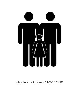 Familiar group of three persons two males with a daughter icon vector icon. Simple element illustration. Can be used for web and mobile.