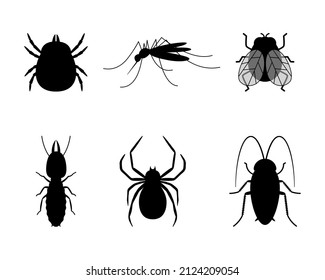 Familiar insect icon set. Simple vector illustration.