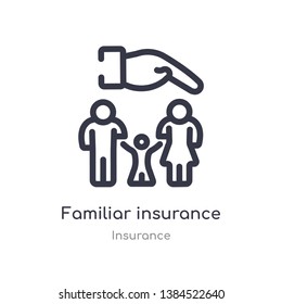 familiar insurance outline icon. isolated line vector illustration from insurance collection. editable thin stroke familiar insurance icon on white background