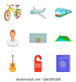Familiarization icons set. Cartoon set of 9 familiarization vector icons for web isolated on white background