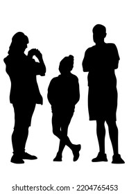 Families with child on white background