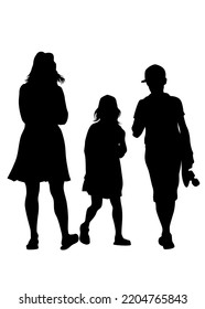 Families with child on white background