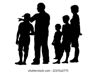 Families with child on white background