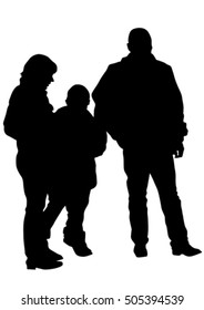 Families with child on white background