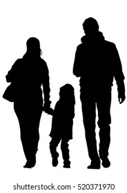 Families with child on white background