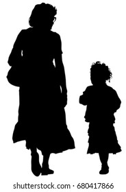 Families with child on white background