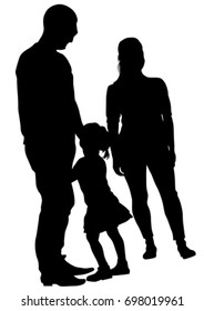 Families with child on white background