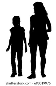 Families with child on white background