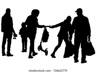 Families with child on white background