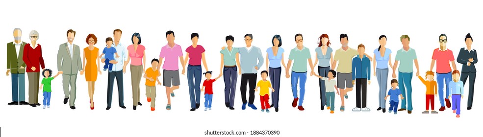 
Families with children, parents and grandparents