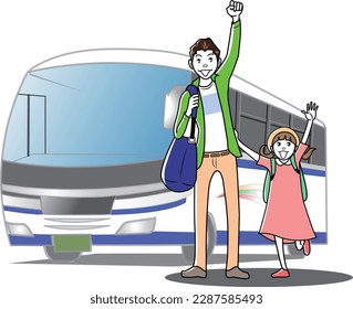Families heading on a sightseeing trip