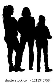 Families with little child on white background