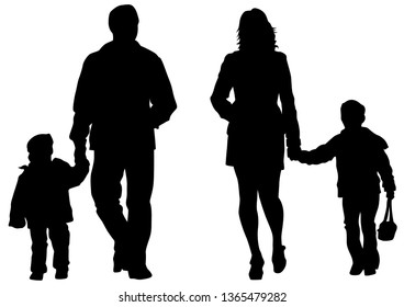 Families with little child on white background