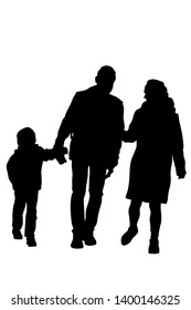 Families with little child on white background