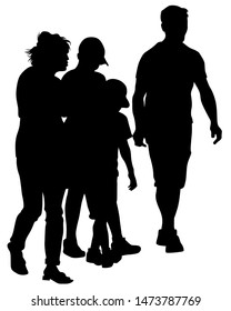 Families with little child on white background