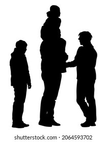 Families with little child on white background