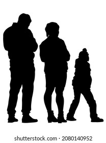 Families with little child on white background