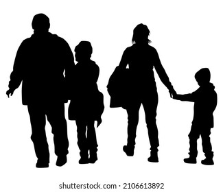 Families with little child on white background