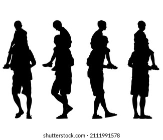 Families with little child on white background