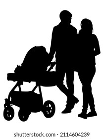 Families with little child on white background