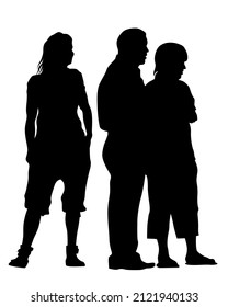 Families with little child on white background