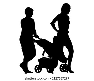 Families with little child on white background