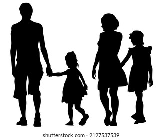 Families with little child on white background