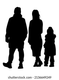 Families with little child on white background