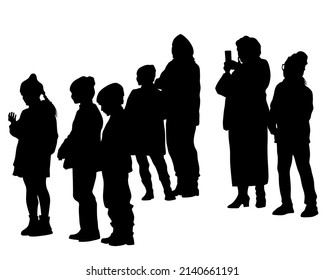 Families with little child on white background