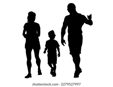 Families with little child on white background