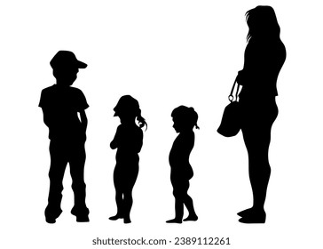 Families with little child on white background